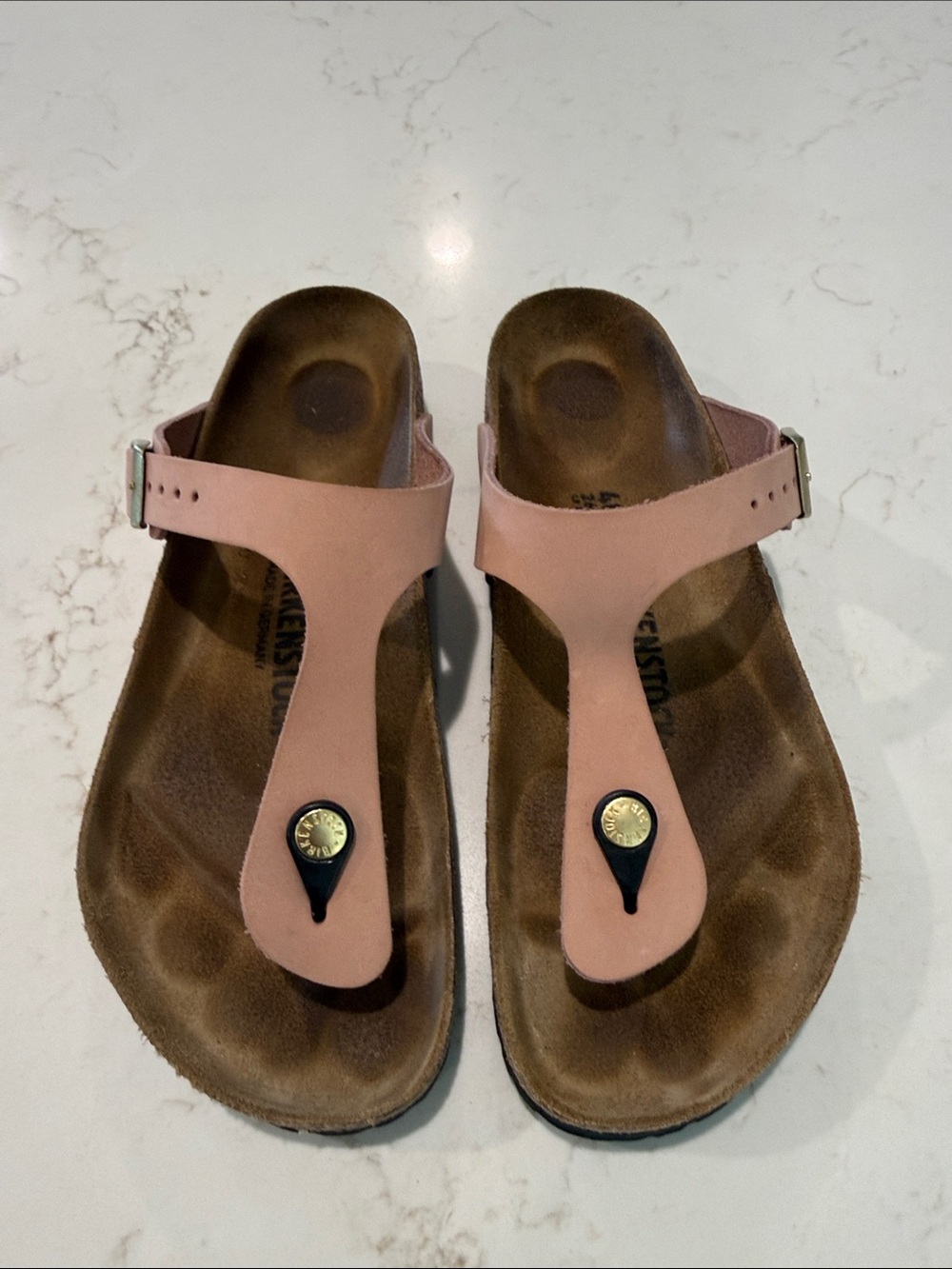 Birkenstock Pink T-Strap Thong Sandals